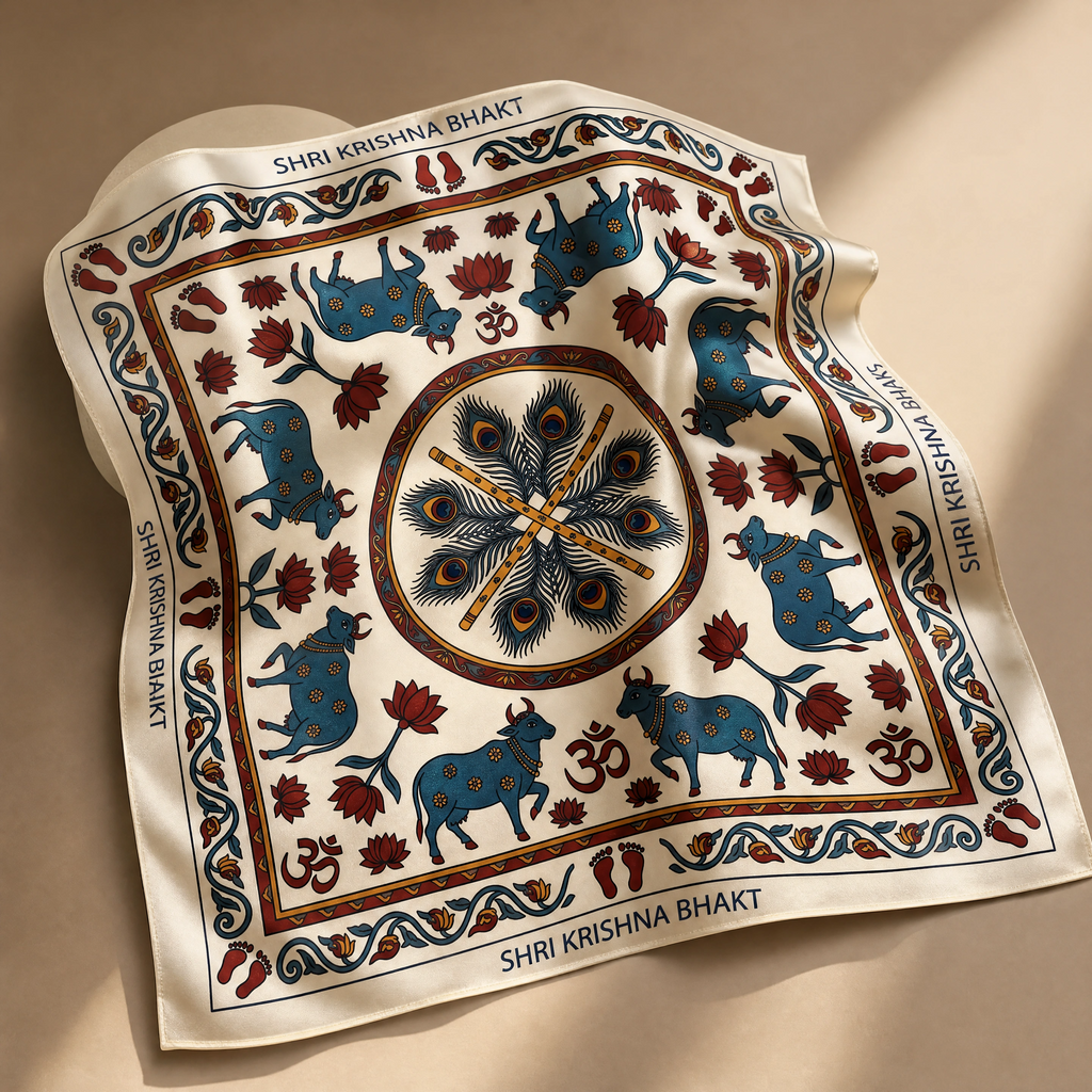 Bandana — Sacred Pichwai Art | Premium Cotton | 22×22"