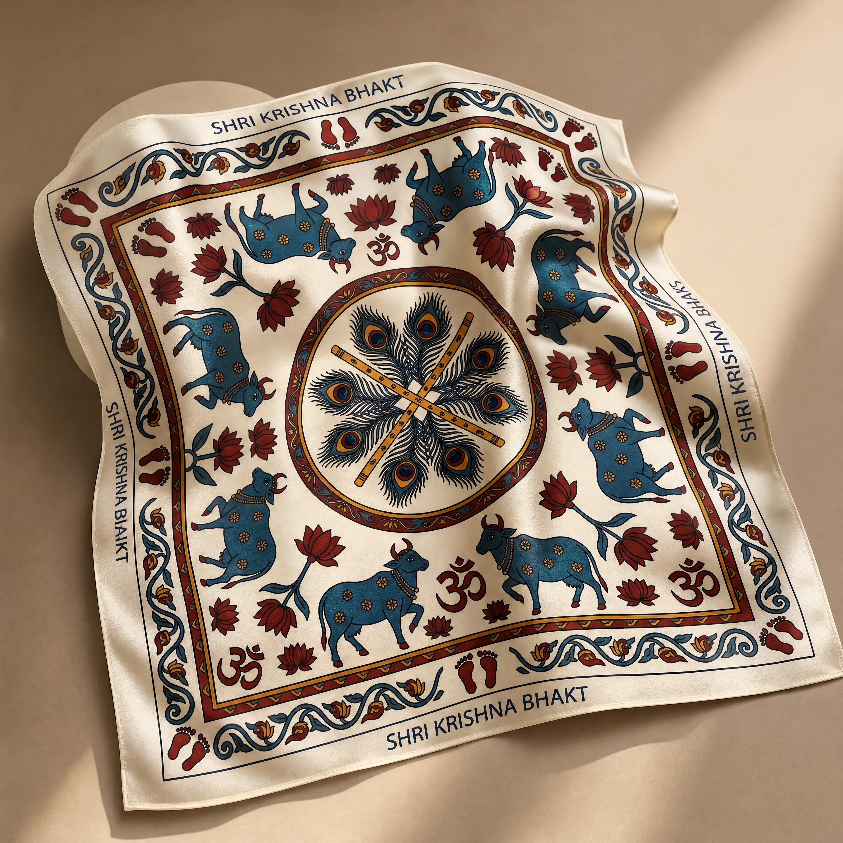 Bandana — Sacred Pichwai Art | Premium Cotton | 22×22"